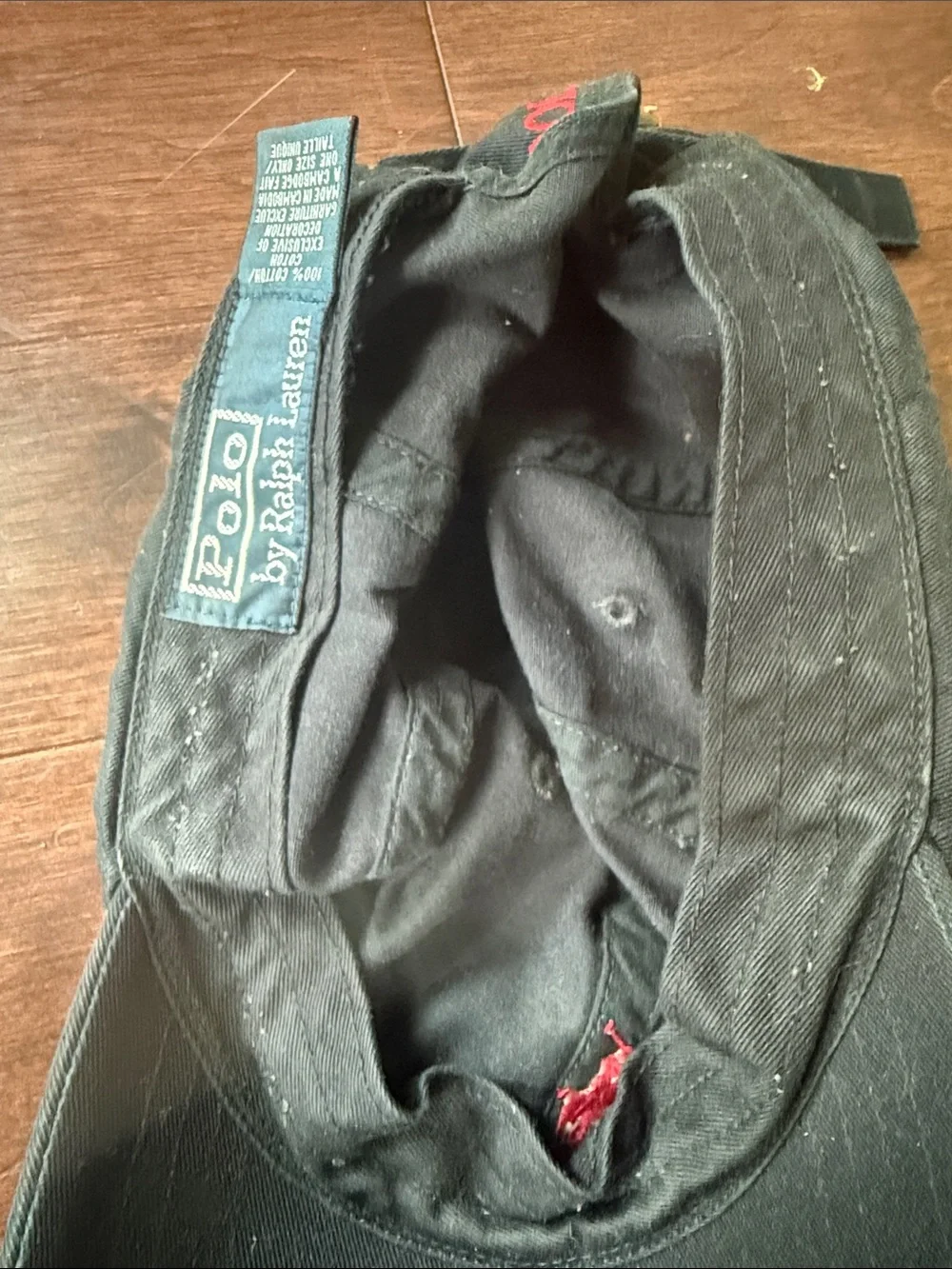 Polo by Ralph Lauren Black Cap with Red Pony Logo